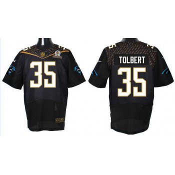 Men's Carolina Panthers #35 Mike Tolbert Black 2016 Pro Bowl Nike Elite Jersey