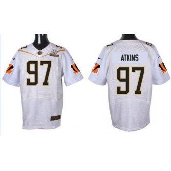 Men's Cincinnati Bengals #97 Geno Atkins White 2016 Pro Bowl Nike Elite Jersey