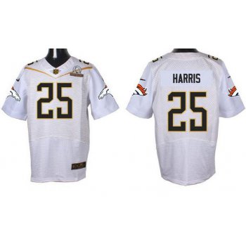 Men's Denver Broncos #25 Chris Harris Jr White 2016 Pro Bowl Nike Elite Jersey