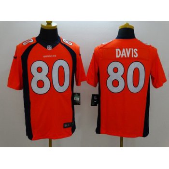 Men's Denver Broncos #80 Vernon Davis Orange Team Color NFL Nike Limited Jersey