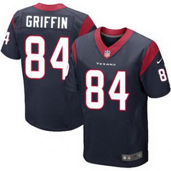 Men's Houston Texans #84 Ryan Griffin Navy Blue Team Color NFL Nike Elite Jersey