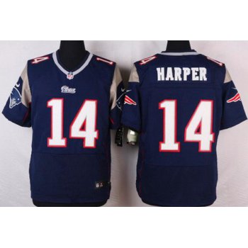 Men's New England Patriots #14 Chris Harper Navy Blue Team Color NFL Nike Elite Jersey