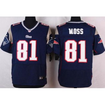 Men's New England Patriots #81 Randy Moss Navy Blue Retired Player NFL Nike Elite Jersey