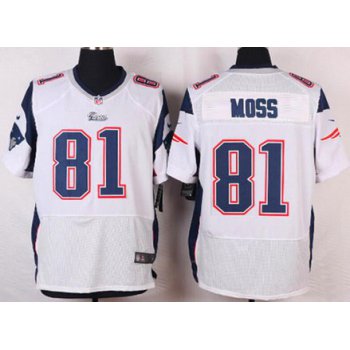 Men's New England Patriots #81 Randy Moss White Retired Player NFL Nike Elite Jersey