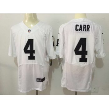 Men's Oakland Raiders #4 Derek Carr White Road 2015 NFL Nike Elite Jersey