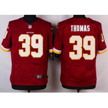 Men's Washington Redskins #39 Pierre Thomas Burgundy Red Team Color NFL Nike Elite Jersey