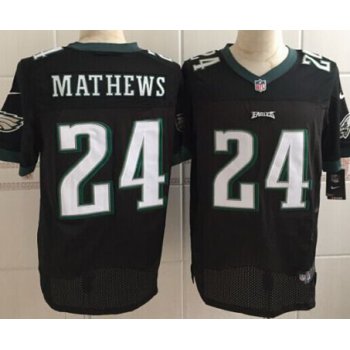 Nike Philadelphia Eagles #24 Ryan Mathews Black Elite Jersey