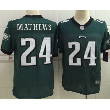 Nike Philadelphia Eagles #24 Ryan Mathews Dark Green Elite Jersey