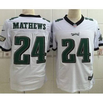 Nike Philadelphia Eagles #24 Ryan Mathews White Elite Jersey