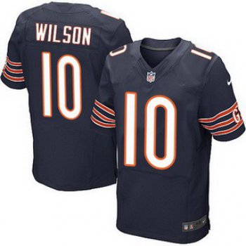 Men's Chicago Bears #10 Marquess Wilson Navy Blue Team Color NFL Nike Elite Jersey