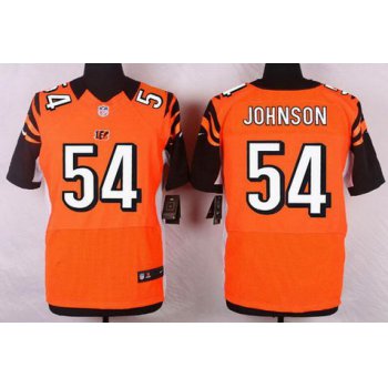 Men's Cincinnati Bengals #54 Bob Johnson Orange Retired Player NFL Nike Elite Jersey