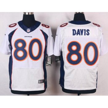 Men's Denver Broncos #80 Vernon Davis White Road NFL Nike Elite Jersey