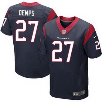 Men's Houston Texans #27 Quintin Demps Navy Blue Team Color NFL Nike Elite Jersey