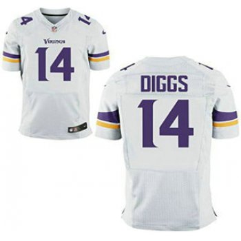 Men's Minnesota Vikings #14 Stefon Diggs White Road NFL Nike Elite Jersey