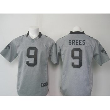 Men's New Orleans Saints #9 Drew Brees Nike Gray Gridiron 2015 NFL Gray Limited Jersey