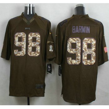 Men's Philadelphia Eagles #98 Connor Barwin Green Salute to Service 2015 NFL Nike Limited Jersey