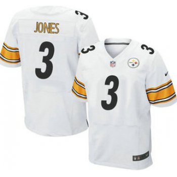 Men's Pittsburgh Steelers #3 Landry Jones White Road NFL Nike Elite Jersey