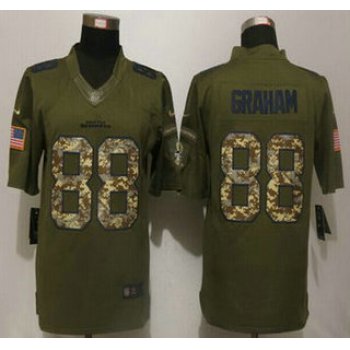 Men's Seattle Seahawks #88 Jimmy Graham Green Salute to Service 2015 NFL Nike Limited Jersey