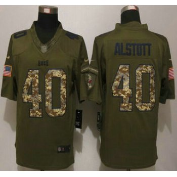 Men's Tampa Bay Buccaneers #40 Mike Alstott Green Salute to Service 2015 NFL Nike Limited Jersey