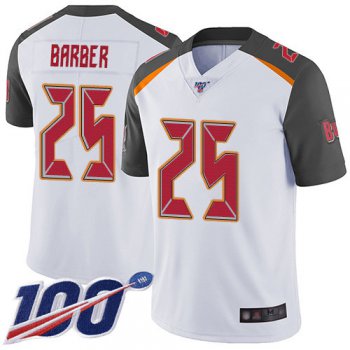 Nike Buccaneers #25 Peyton Barber White Men's Stitched NFL 100th Season Vapor Limited Jersey