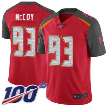 Nike Buccaneers #93 Gerald McCoy Red Team Color Men's Stitched NFL 100th Season Vapor Limited Jersey