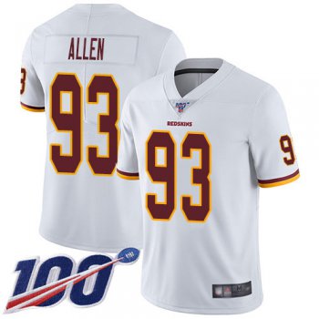 Nike Redskins #93 Jonathan Allen White Men's Stitched NFL 100th Season Vapor Limited Jersey