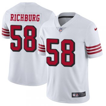 Nike 49ers #58 Weston Richburg White Rush Men's Stitched NFL Vapor Untouchable Limited Jersey