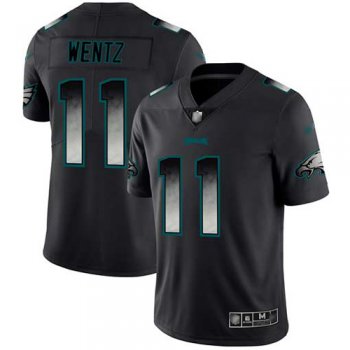 Nike Eagles #11 Carson Wentz Black Men's Stitched NFL Vapor Untouchable Limited Smoke Fashion Jersey