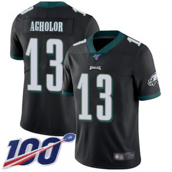 Nike Eagles #13 Nelson Agholor Black Alternate Men's Stitched NFL 100th Season Vapor Limited Jersey