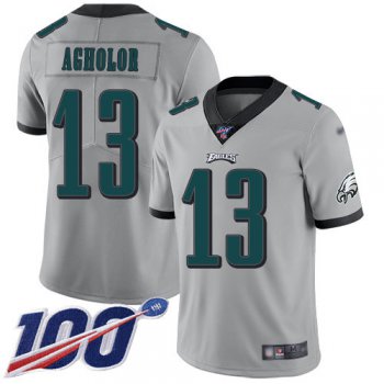 Nike Eagles #13 Nelson Agholor Silver Men's Stitched NFL Limited Inverted Legend 100th Season Jersey