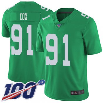 Nike Eagles #91 Fletcher Cox Green Men's Stitched NFL Limited Rush 100th Season Jersey