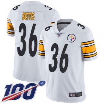 Nike Steelers #36 Jerome Bettis White Men's Stitched NFL 100th Season Vapor Limited Jersey