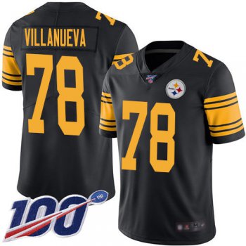 Nike Steelers #78 Alejandro Villanueva Black Men's Stitched NFL Limited Rush 100th Season Jersey