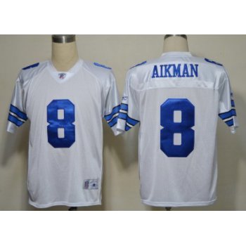 Dallas Cowboys #8 Troy Aikman White Legend Jersey