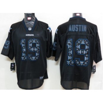 Nike Dallas Cowboys #19 Miles Austin Lights Out Black Ornamented Elite Jersey