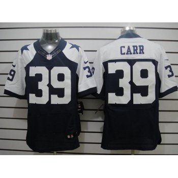 Nike Dallas Cowboys #39 Brandon Carr Blue Thanksgiving Elite Jersey