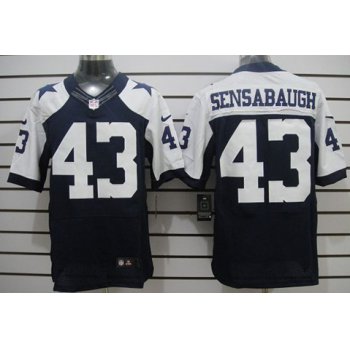 Nike Dallas Cowboys #43 Gerald Sensabaugh Blue Thanksgiving Elite Jersey