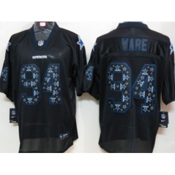 Nike Dallas Cowboys #94 DeMarcus Ware Lights Out Black Ornamented Elite Jersey