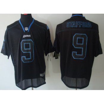 Nike Detroit Lions #9 Matthew Stafford Lights Out Black Elite Jersey