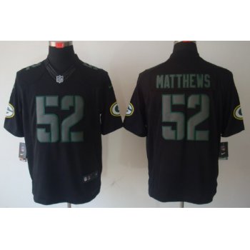 Nike Green Bay Packers #52 Clay Matthews Black Impact Limited Jersey