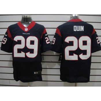 Nike Houston Texans #29 Glover Quin Blue Elite Jersey