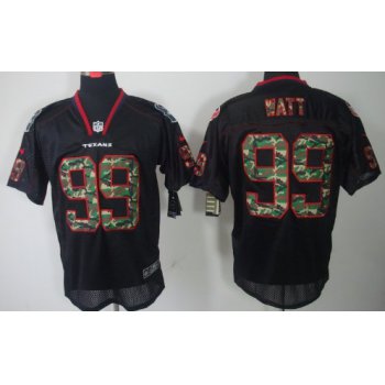 Nike Houston Texans #99 J.J. Watt Black With Camo Elite Jersey