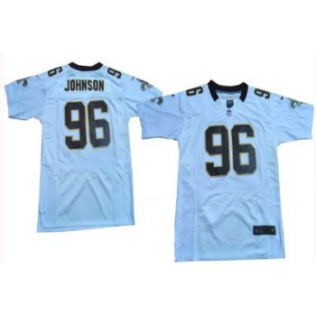 Nike New Orleans Saints #96 Tom Johnson White Elite Jersey