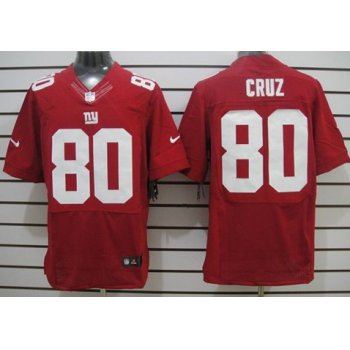 Nike New York Giants #80 Victor Cruz Red Elite Jersey