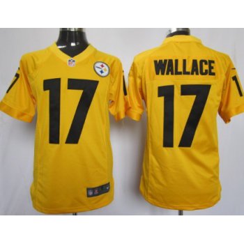 Nike Pittsburgh Steelers #17 Mike Wallace Yellow Game Jersey