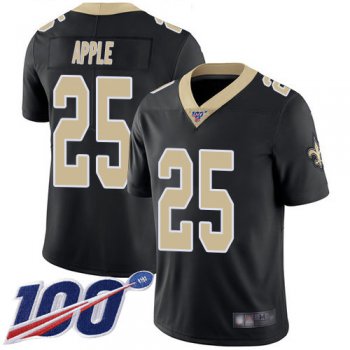 Nike Saints #25 Eli Apple Black Team Color Men's Stitched NFL 100th Season Vapor Limited Jersey