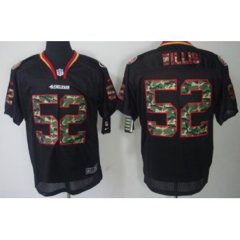 Nike San Francisco 49ers #52 Patrick Willis Black With Camo Elite Jersey