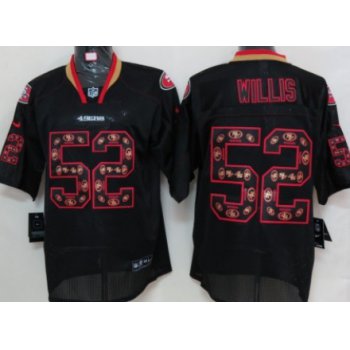 Nike San Francisco 49ers #52 Patrick Willis Lights Out Black Ornamented Elite Jersey