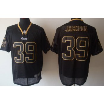 Nike St. Louis Rams #39 Steven Jackson Lights Out Black Elite Jersey