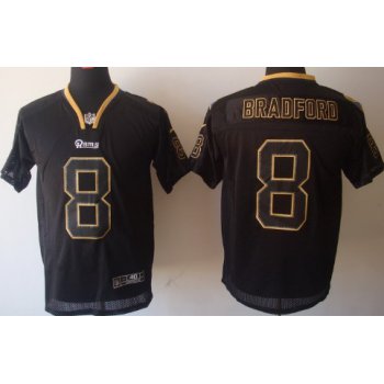 Nike St. Louis Rams #8 Sam Bradford Lights Out Black Elite Jersey